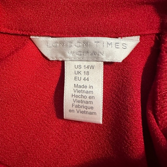 NWT London Times Nordstrom red sleeveless dress size 14W. - Picture 3 of 9
